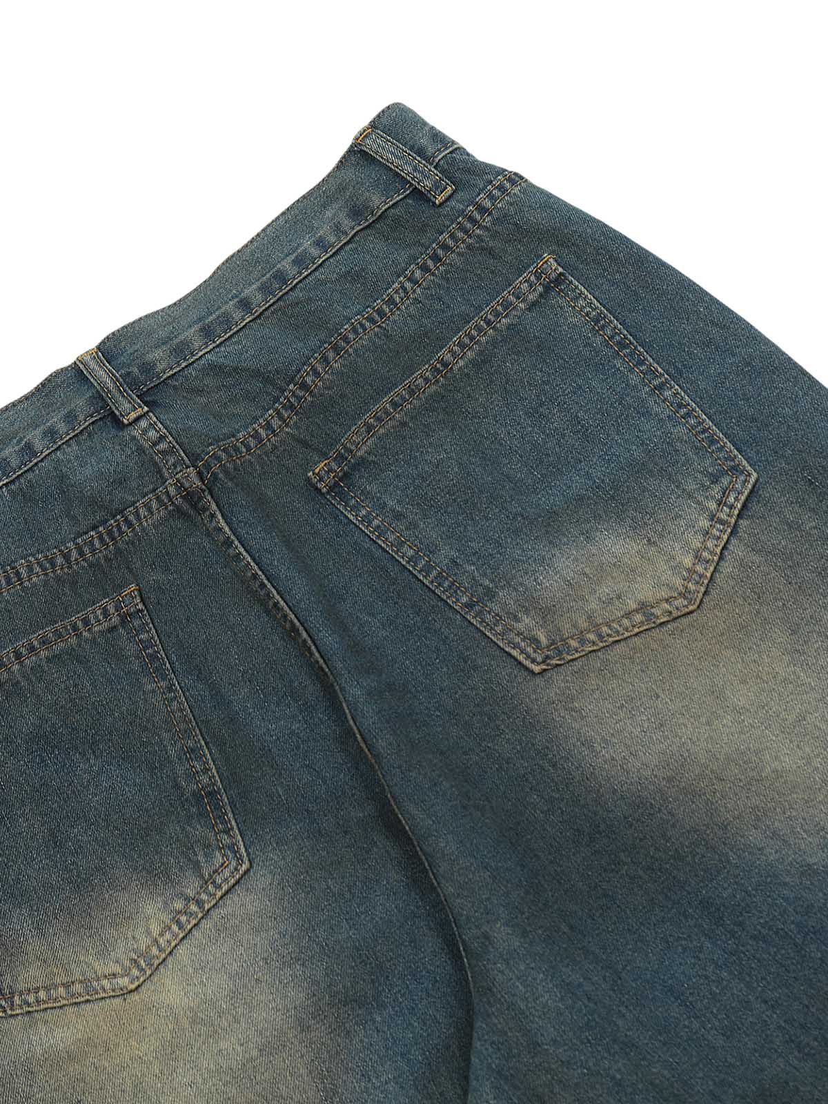 Dirty Dyed Washed Straight Jeans - Goatlv