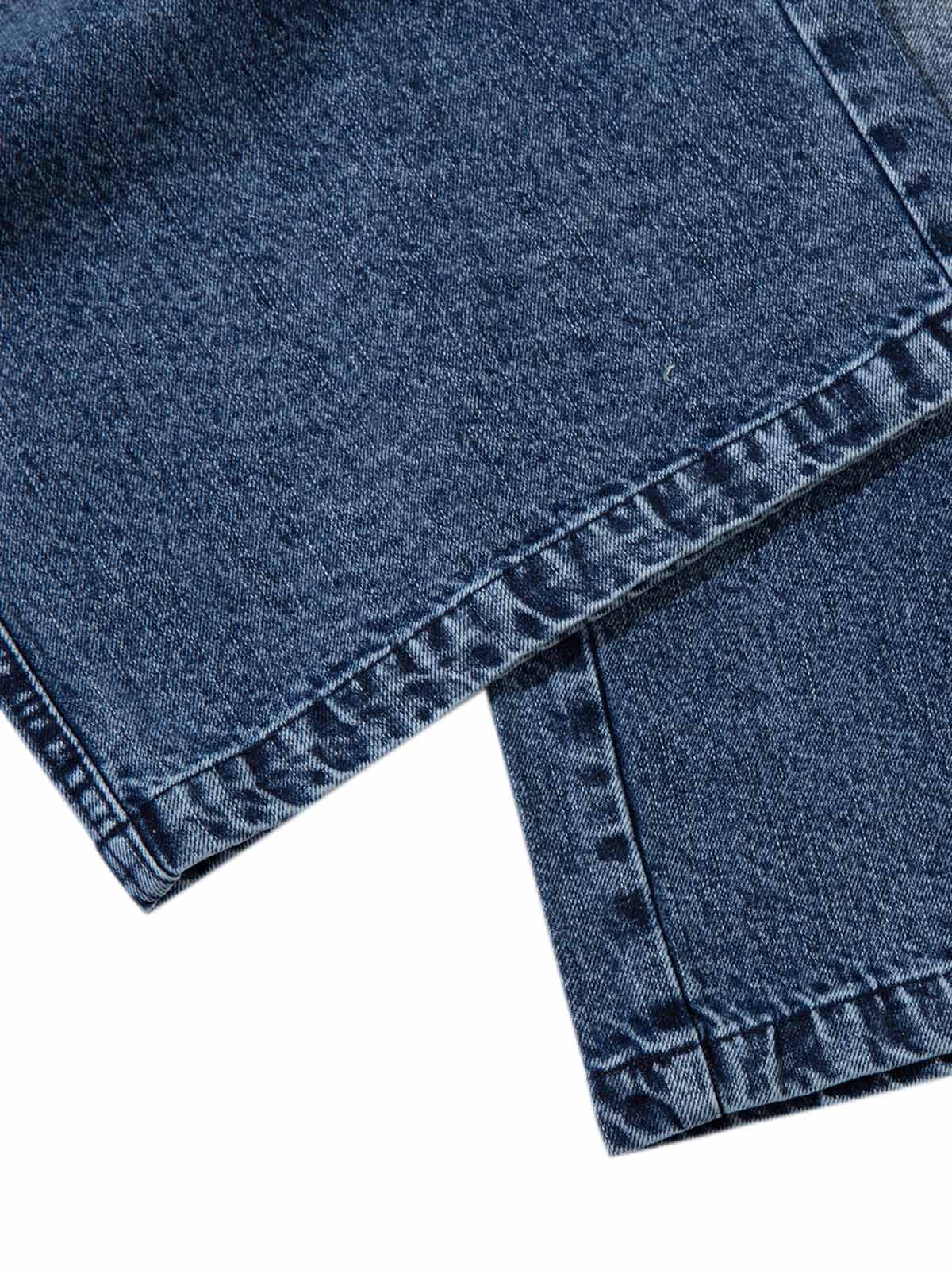 Washed  Print Straight Jeans - Goatlv