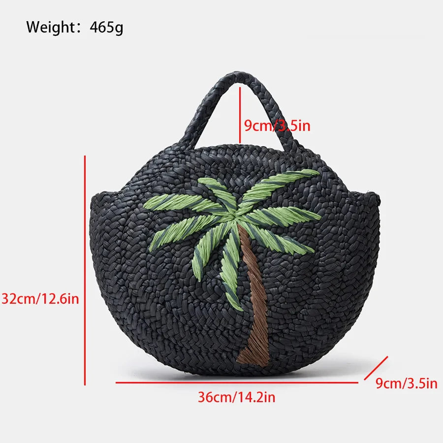 Summer Beach Embroidered Straw Tote Bag for Women Trendha