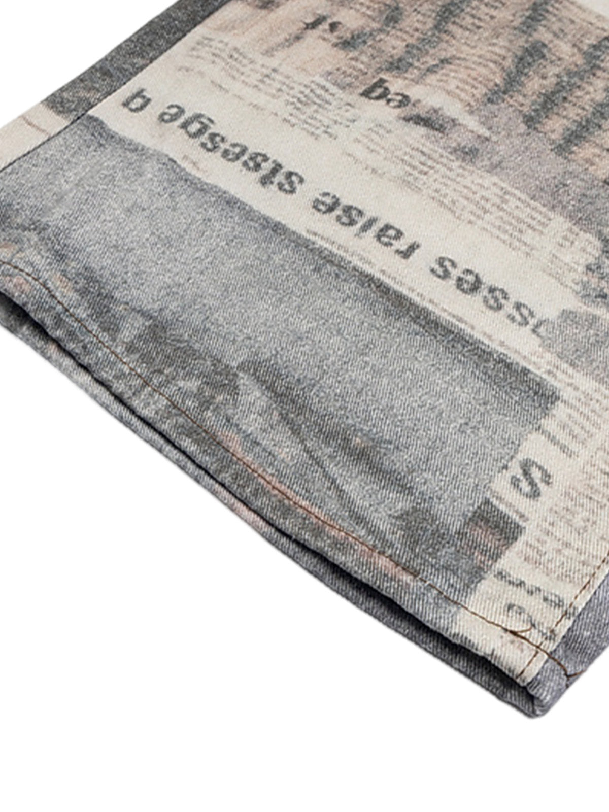 Graffiti Newspaper Baggy Jeans - 2404 - Goatlv