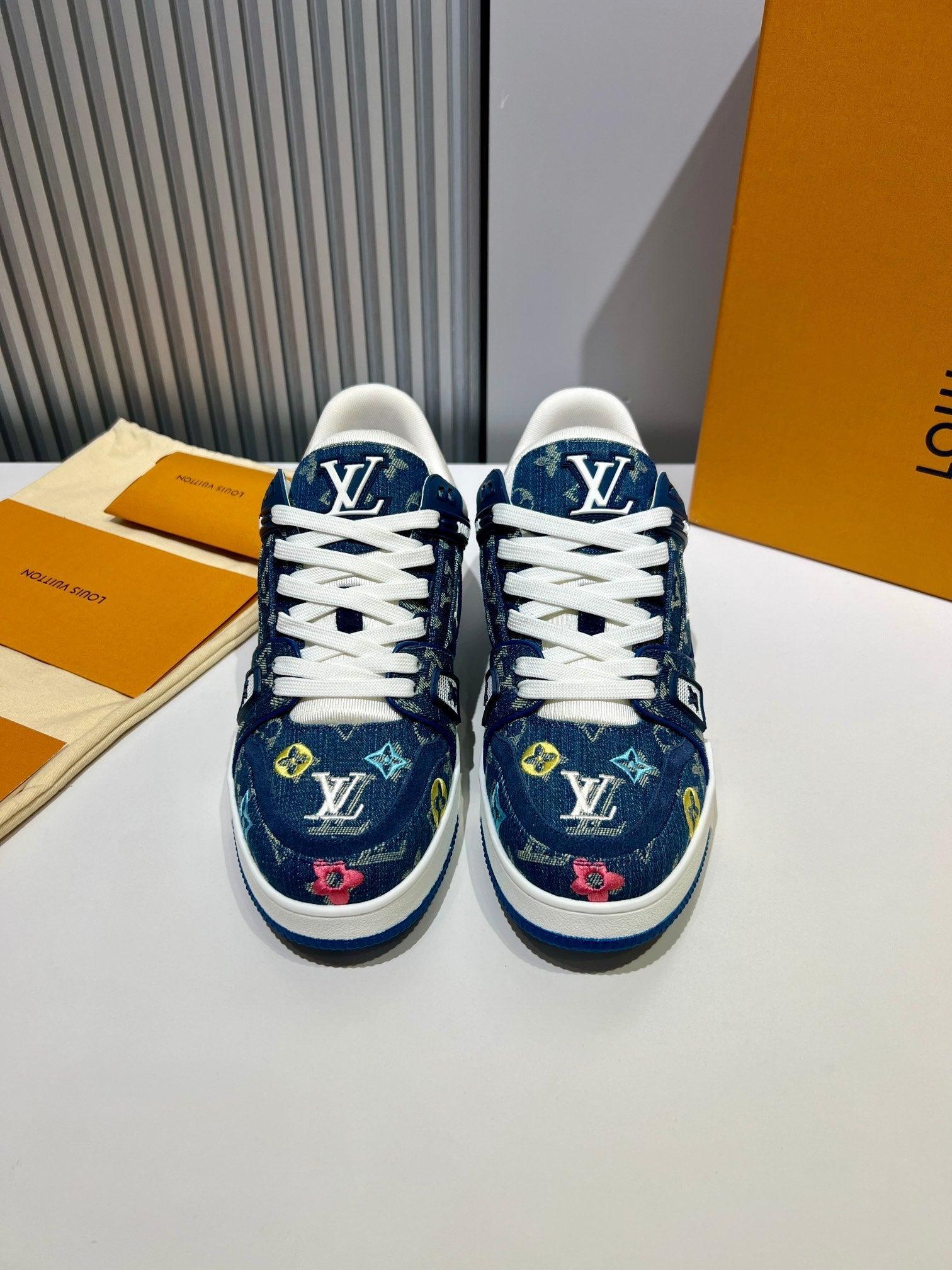 LUV Embroidered Denim Blue Trainer  Sneakers-076 Designer Sneakers