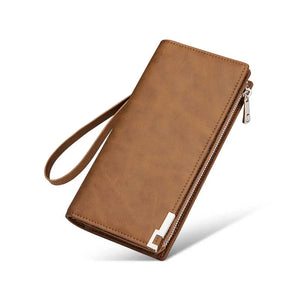Luxury Long Leather Wallet for Men with Phone Holder Trendha