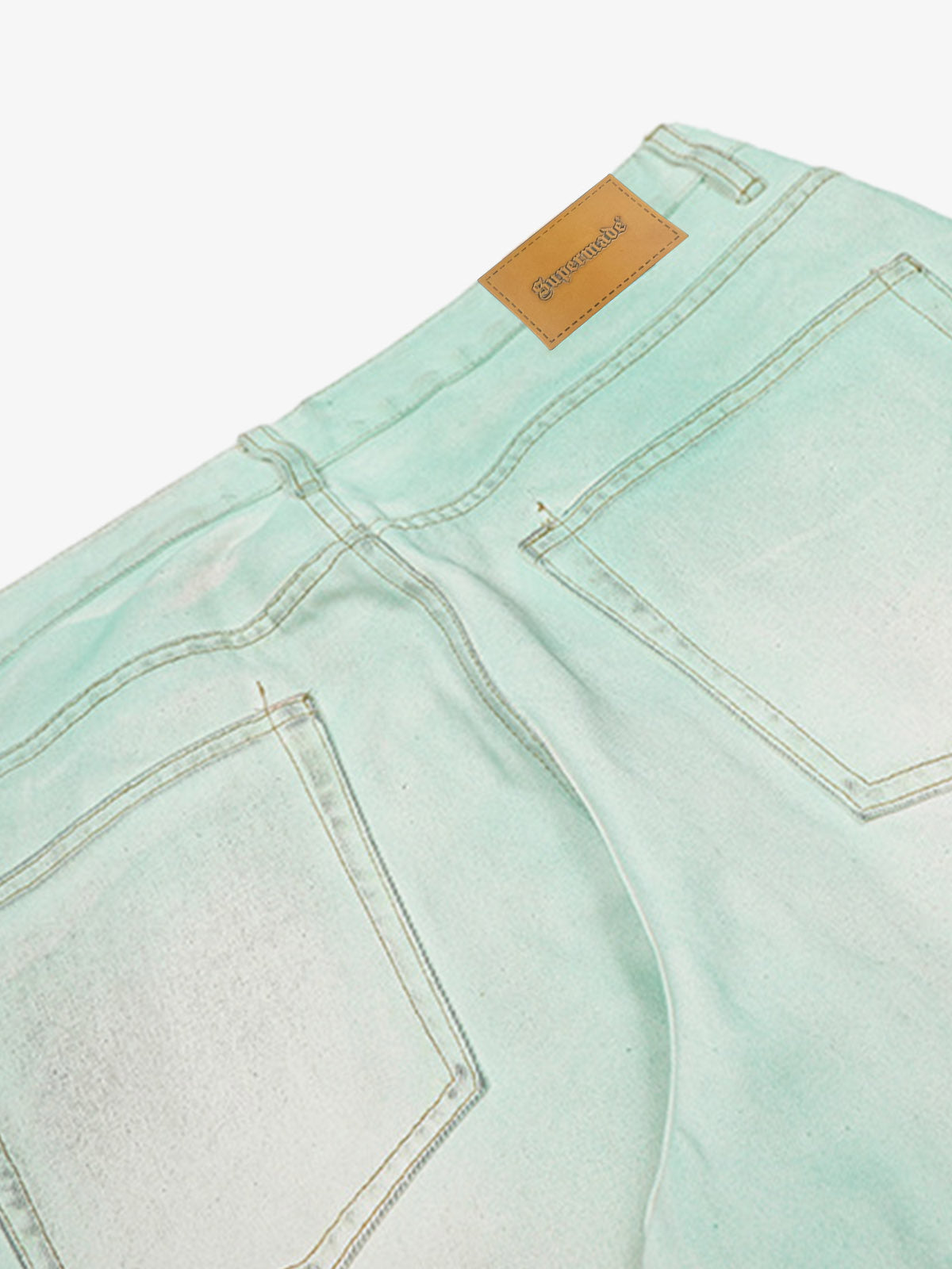 Distressed Handmade Luminous Mud-dyed Paint Jeans - Goatlv