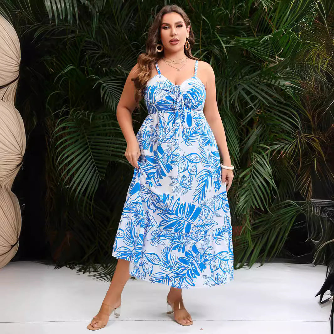 Leaf Print Bohemian Dress Nyzzle