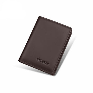 Men's Short Leather Wallet – Genuine Cowhide Card Holder with Coin Pocket Trendha