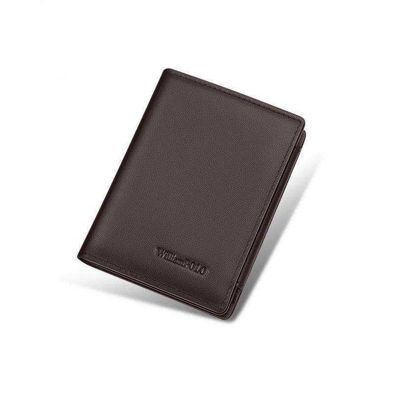 Men's Short Leather Wallet – Genuine Cowhide Card Holder with Coin Pocket Trendha