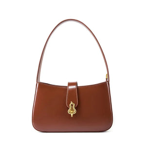 Luxury Wine Red Genuine Leather Half Moon Shoulder Bag for Women Trendha