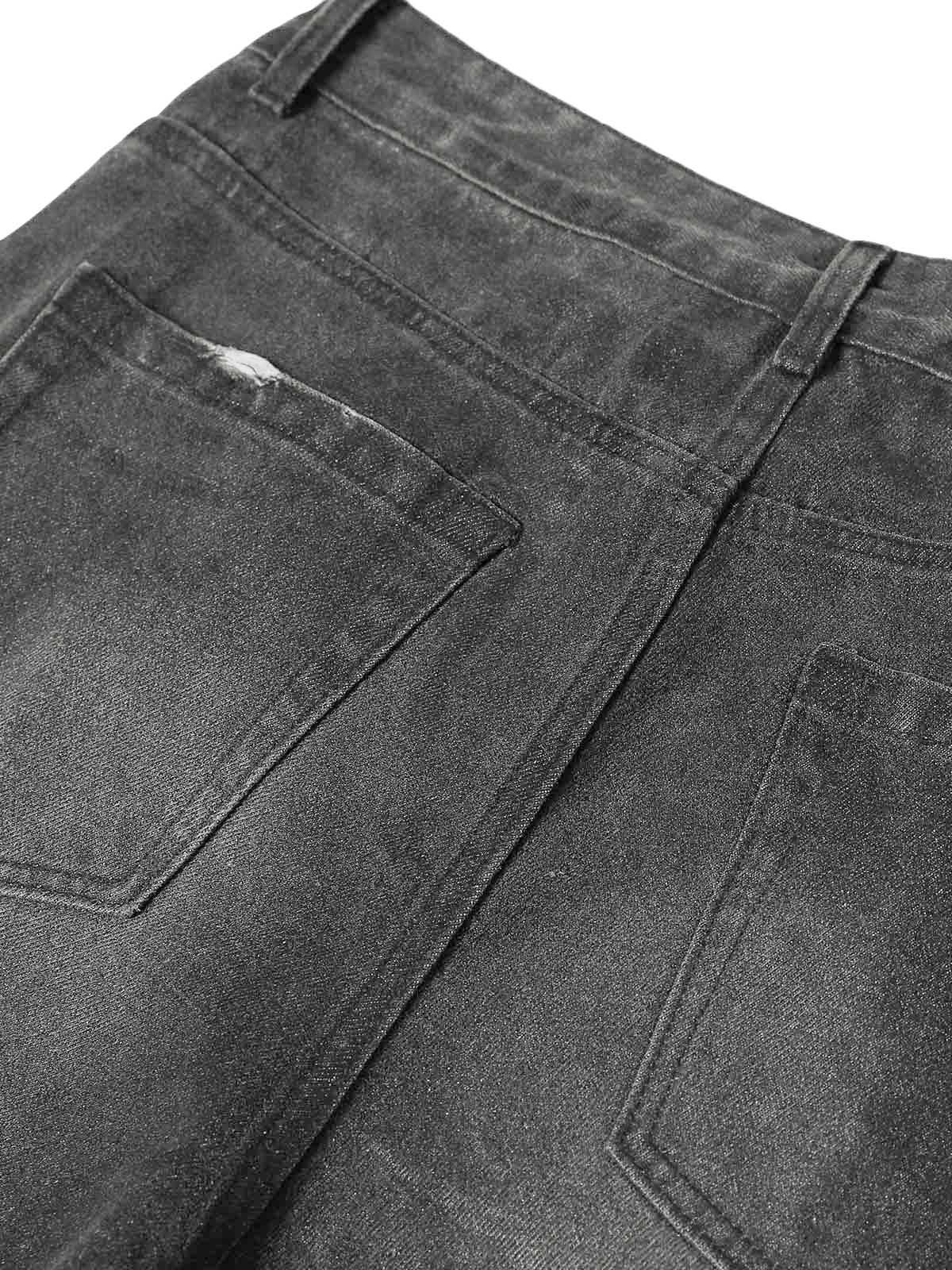 Washed Batik Straight Jeans - Goatlv