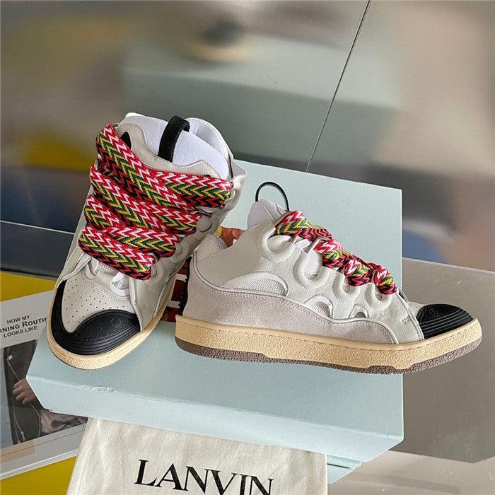 Premium Women Leather Curb Sneaker white Luxury Snickers