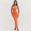 Lace Spaghetti Strap Backless Bodycon Maxi Dress Nyzzle