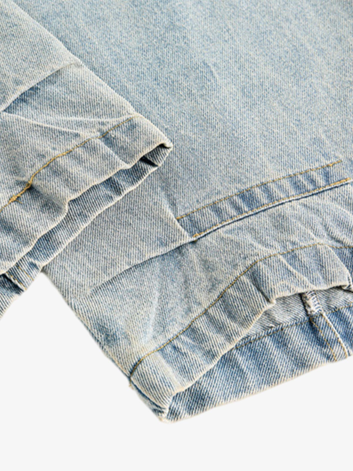 Street Deconstructed Spray Painted Machete Jeans - Goatlv