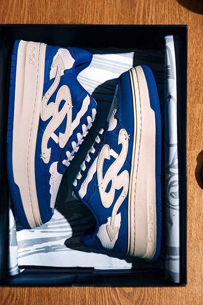 Lightning Platform Sneakers Blue White