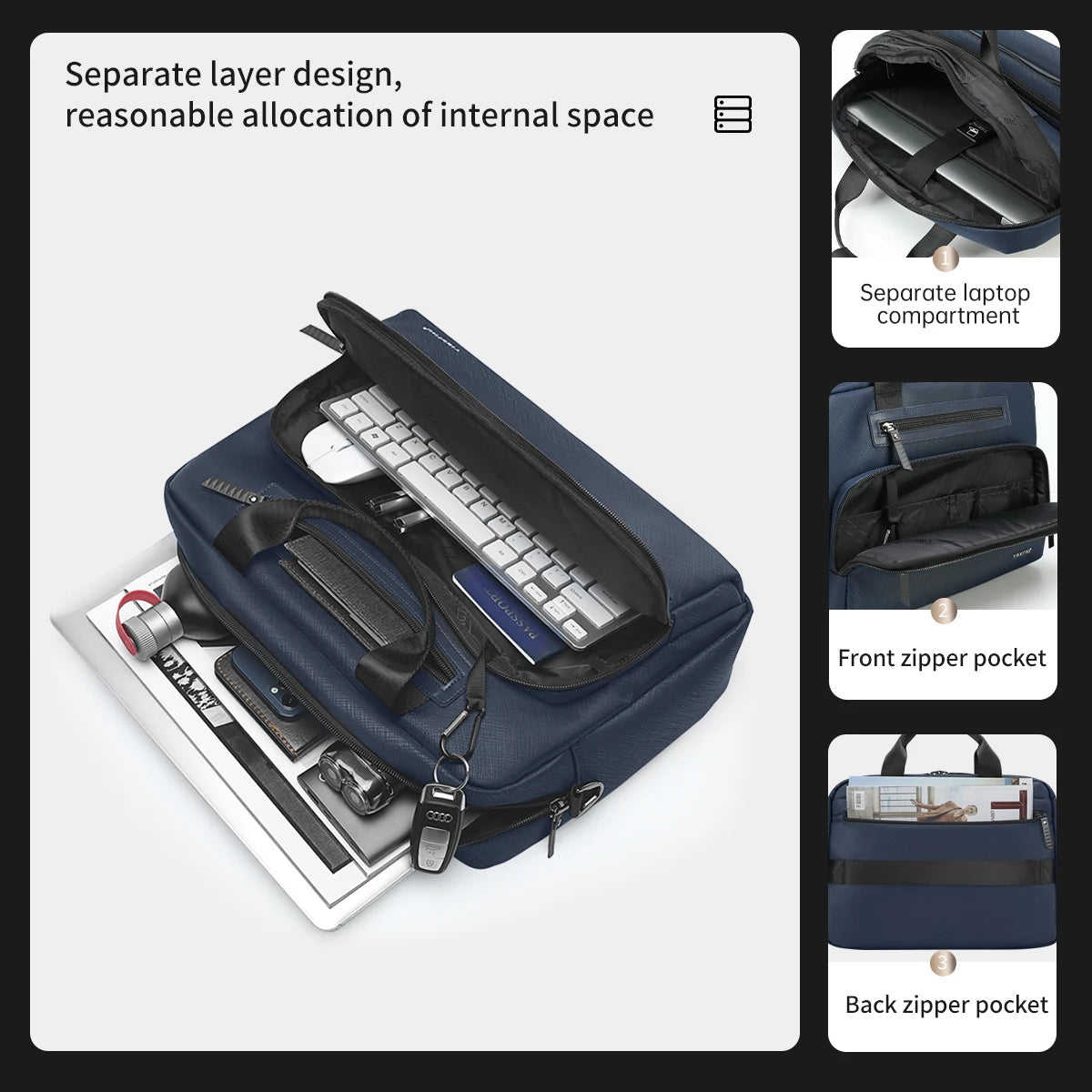 Waterproof 14.1" Laptop Briefcase for Men Trendha