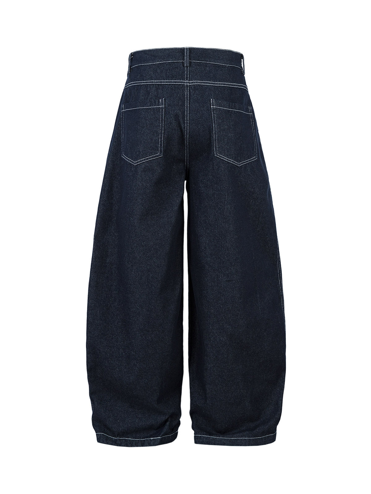 Deconstructed Contrast Stitching Pleated Baggy Barrel Jeans - 2343 - Goatlv