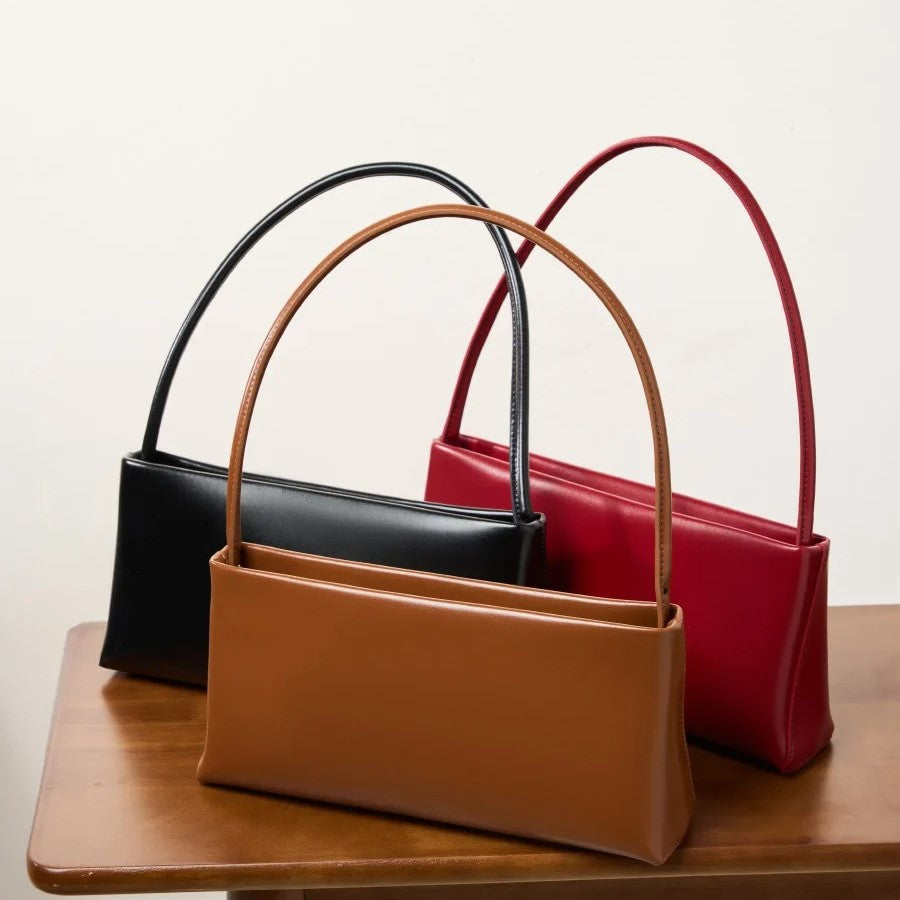 Vintage Genuine Leather Baguette Shoulder Bag for Women Trendha