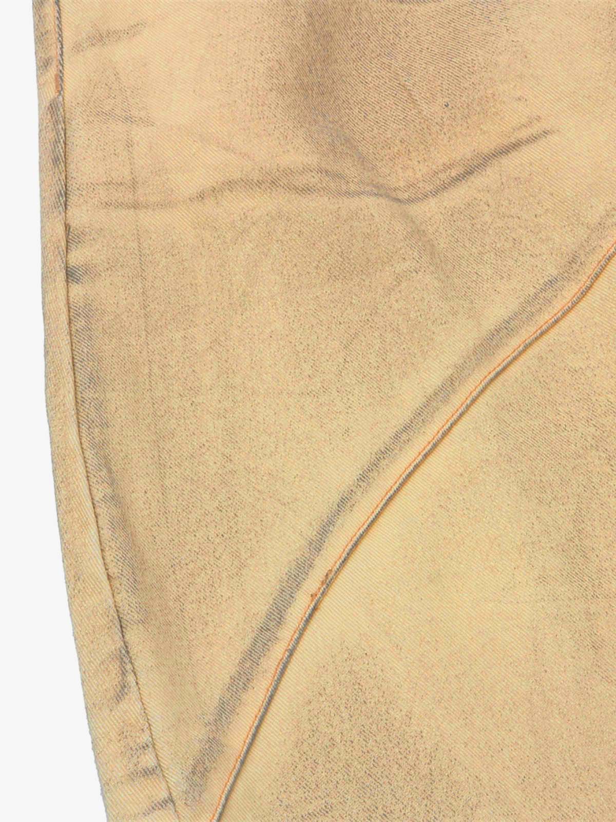 Washed Distressed Detachable Scarf Barrel Jeans - Goatlv