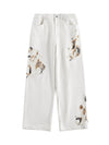 Goatlv American Retro Lace Patchwork Jeans - Goatlv