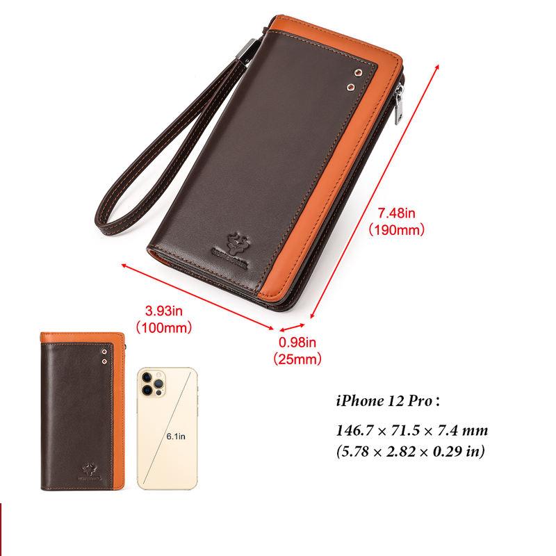 Men’s RFID Blocking Long Leather Wallet Trendha