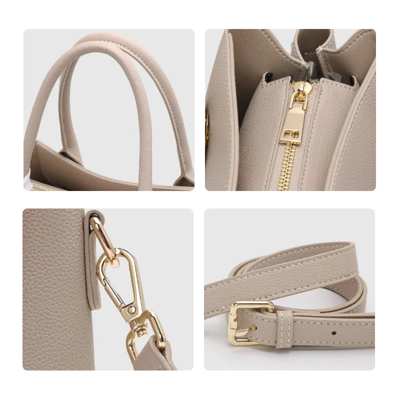 Genuine Leather Top Handle High-Capacity Fashion Handbag Trendha