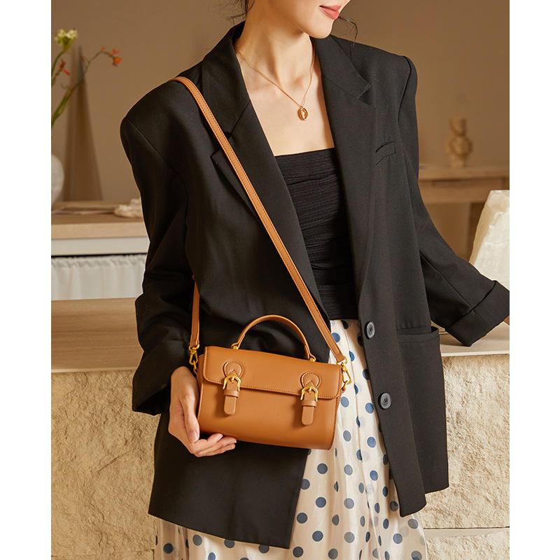 Elegant Leather Small Square Shoulder Messenger Bag Trendha