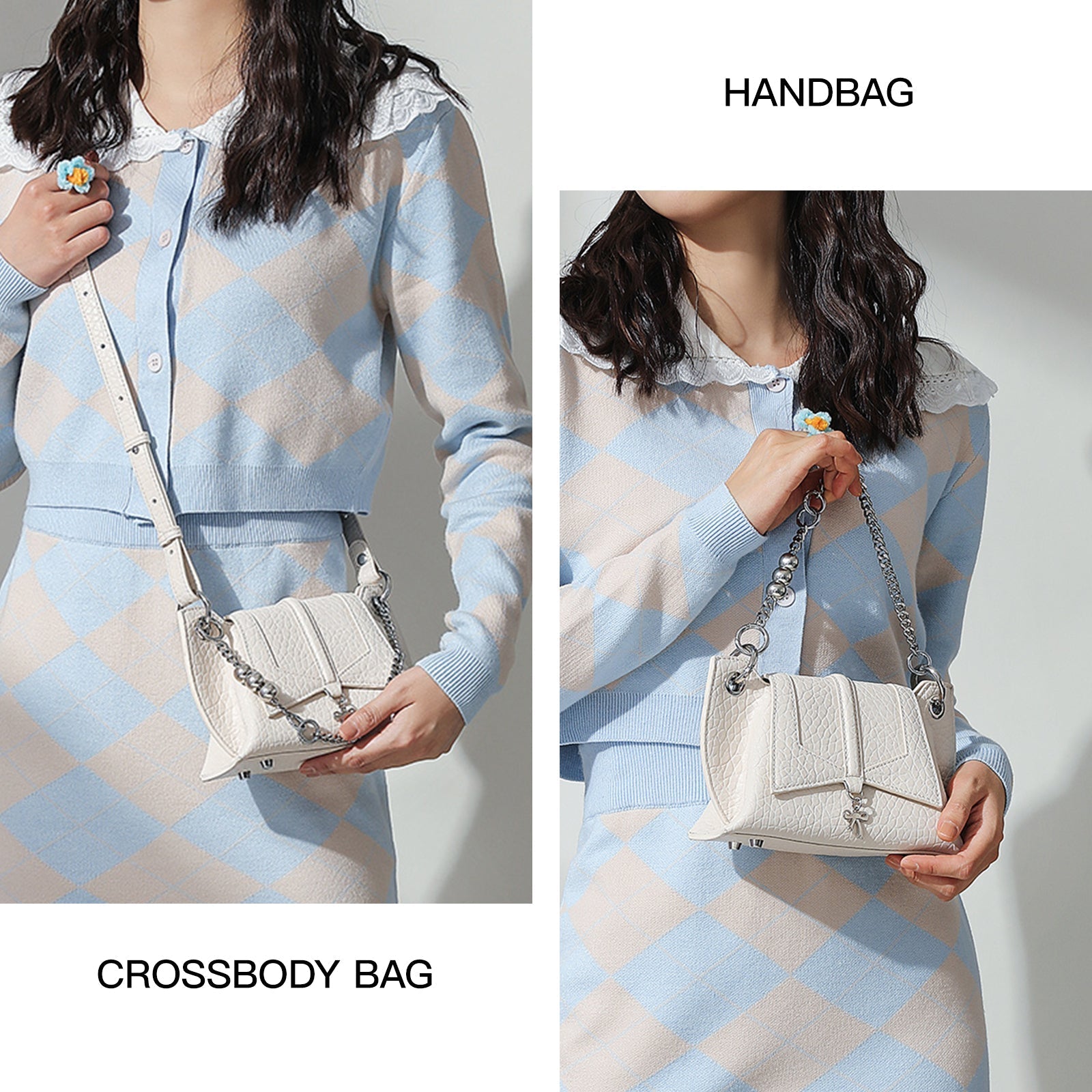 High-End Texture White Butterfly Wing Shoulder Crossbody Bag Trendha