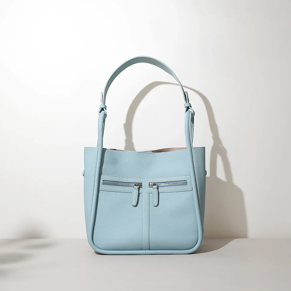 Genuine Leather Bucket Bag - Versatile Women's Shoulder & Handheld Tote Trendha