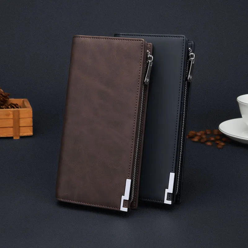Luxury Long Leather Wallet for Men with Phone Holder Trendha