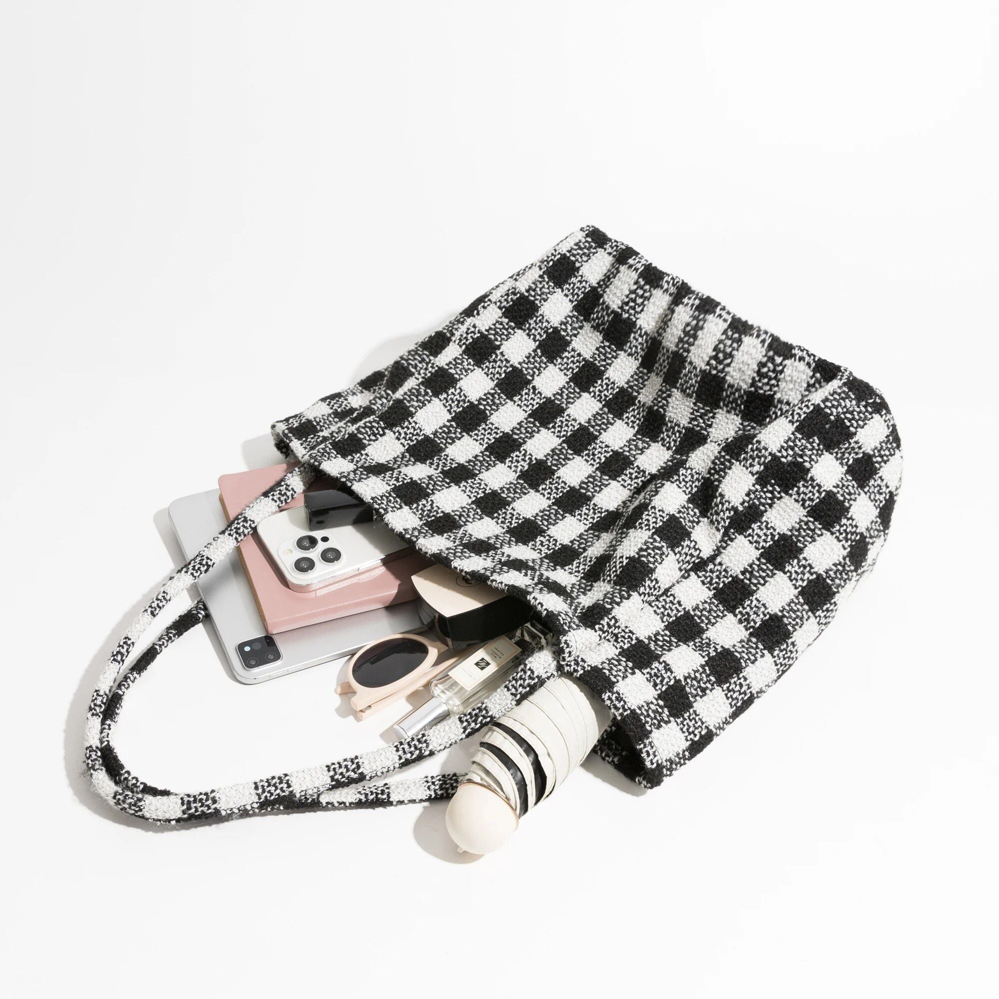 Vintage Plaid Square Shoulder Bag Trendha