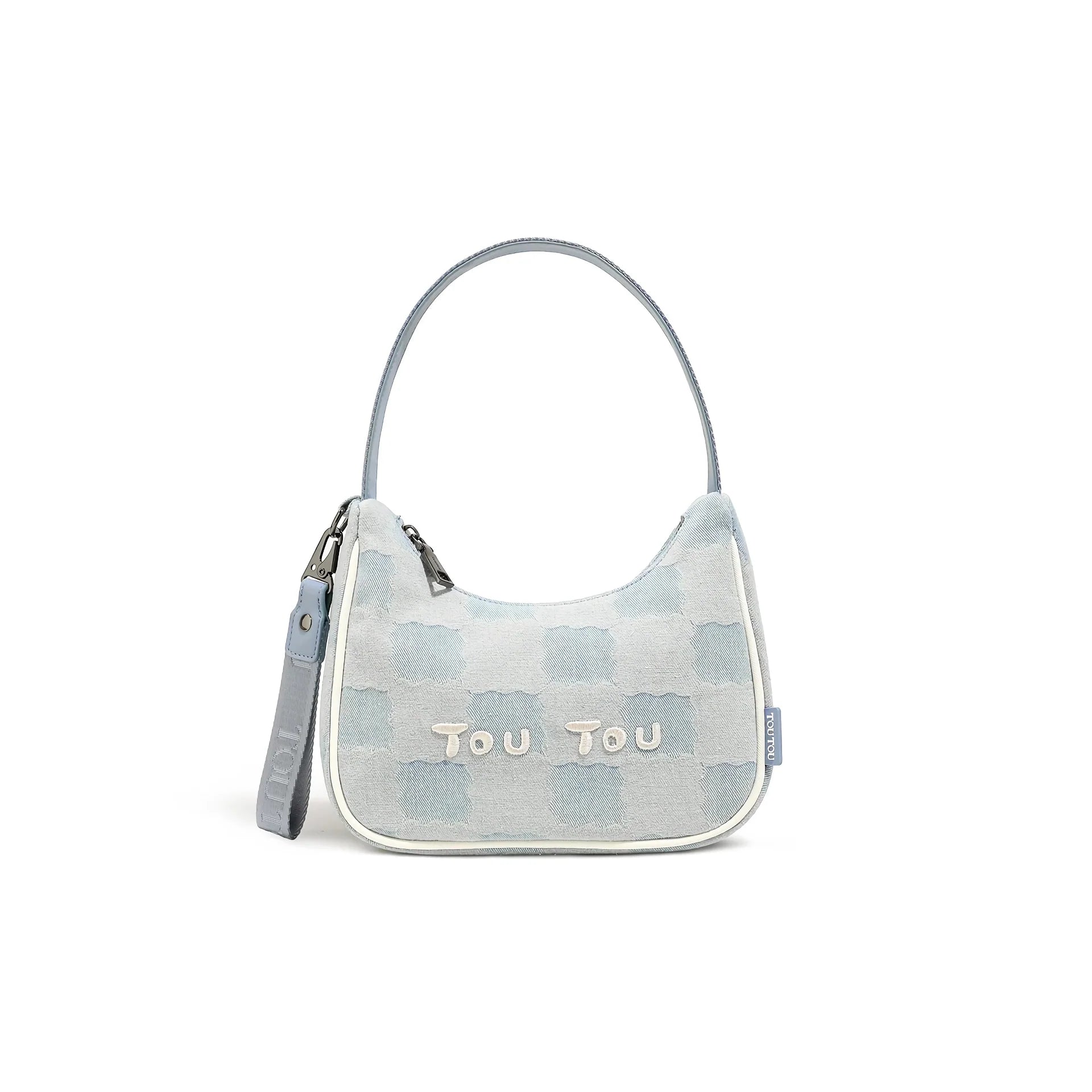 Versatile Biscuit Pattern Imitation Denim Shoulder Bag Trendha