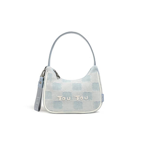 Versatile Biscuit Pattern Imitation Denim Shoulder Bag Trendha