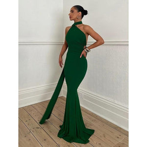 Townlike Inclined Shoulder Elegant Maxi Long Dress Nyzzle