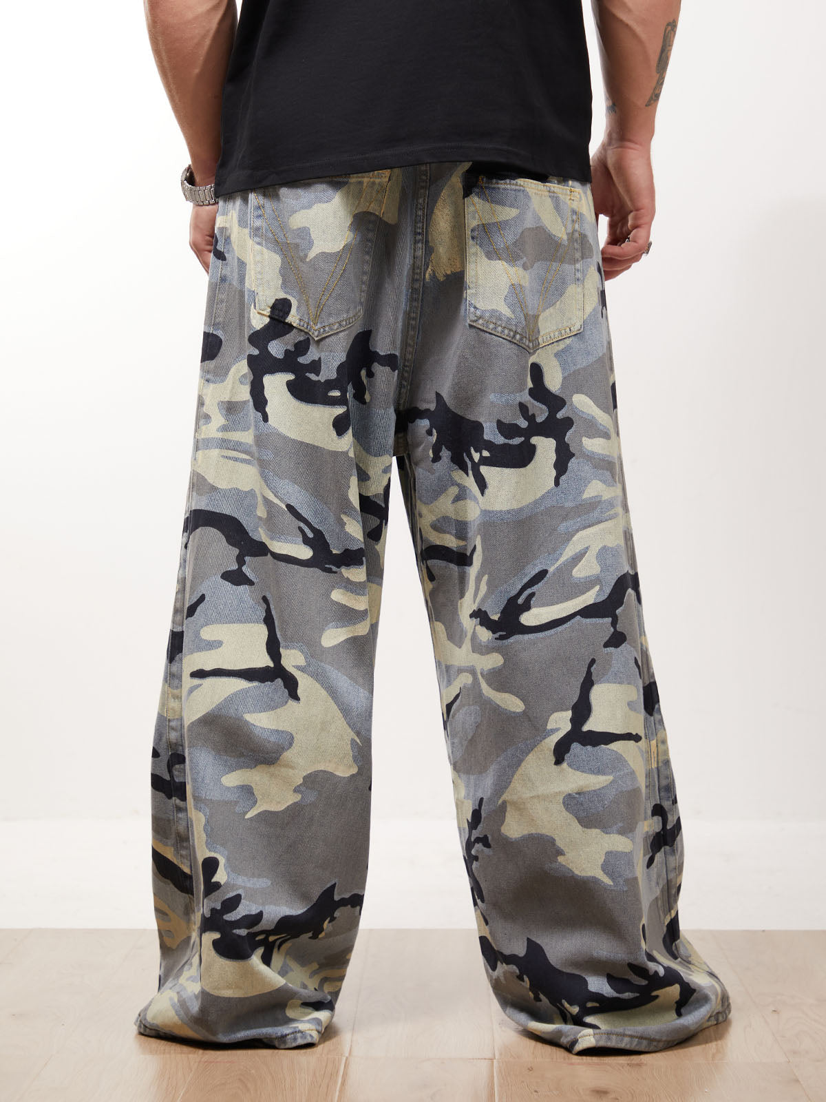 Street Retro Camouflage Baggy Jeans - 2395 - Goatlv