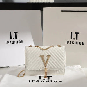 Luxury Embroidered Crossbody Bag with Sequined Tassel Trendha