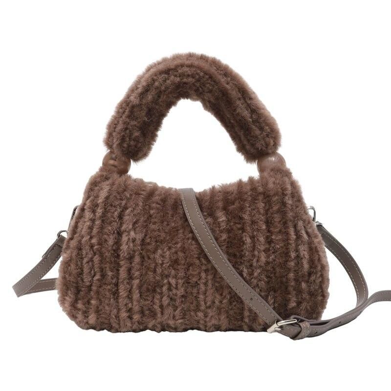 Plush Faux Fur Hobo Handbag Trendha