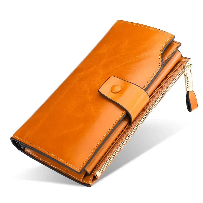 Elegant Rose Red Leather Wallet Trendha