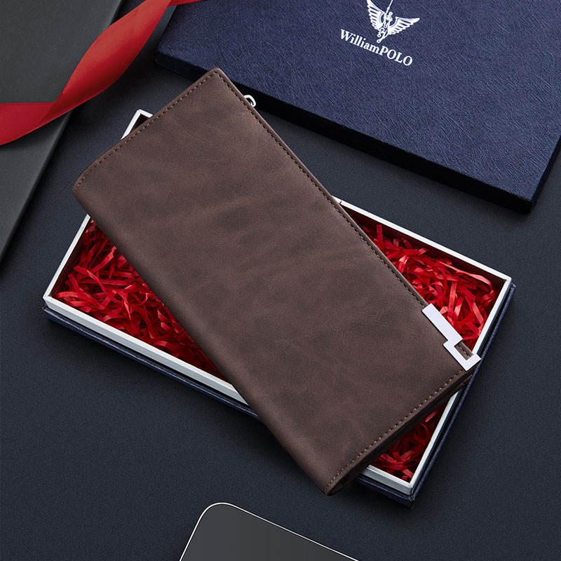 Luxury Long Leather Wallet for Men with Phone Holder Trendha