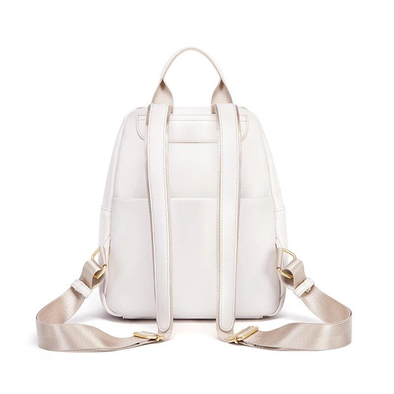 Trendy Off-white Leather Backpack for Women Trendha