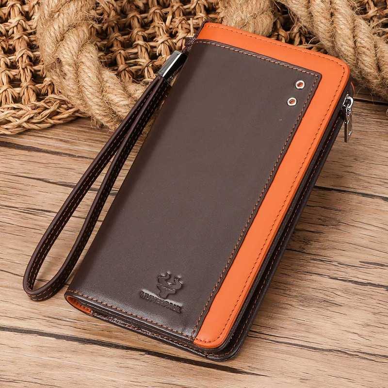Men’s RFID Blocking Long Leather Wallet Trendha