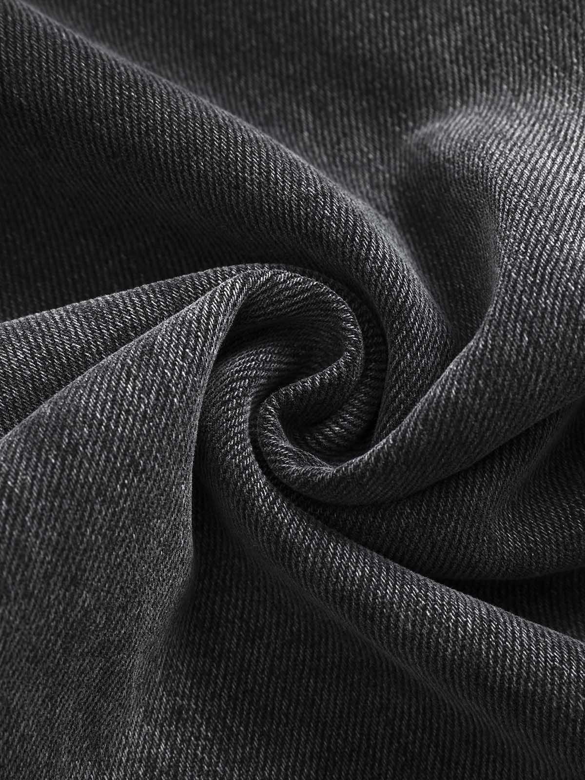 Washed Raw Edge Straight Jeans - Goatlv