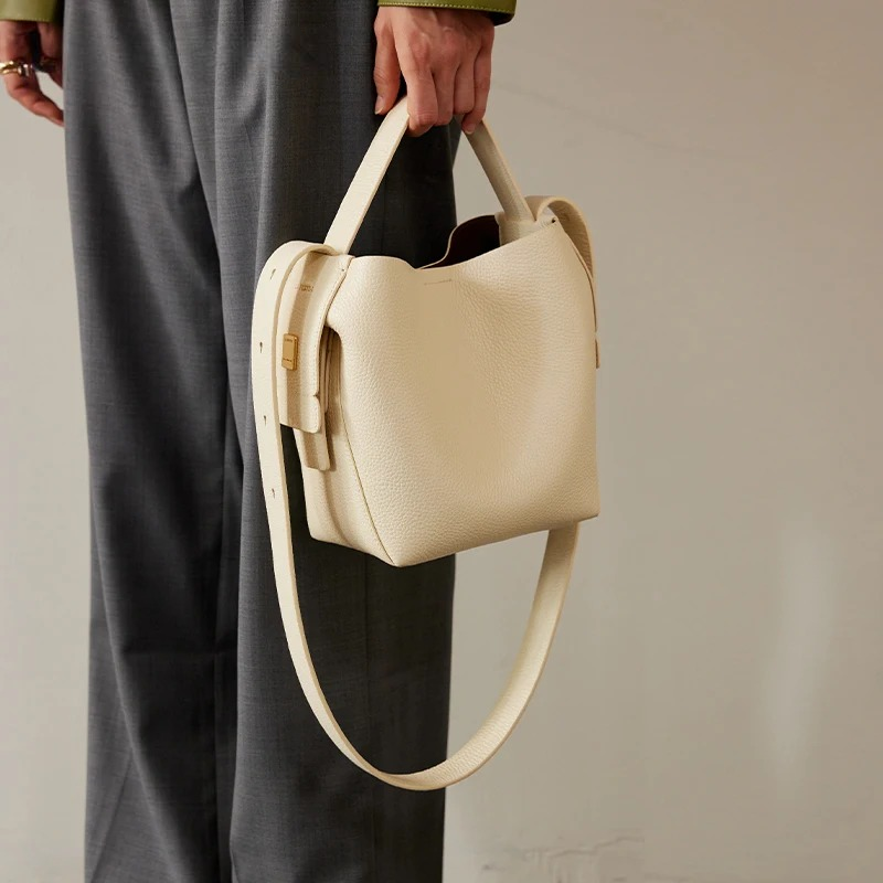 Genuine Leather Women’s Bucket Shoulder & Crossbody Bag Trendha