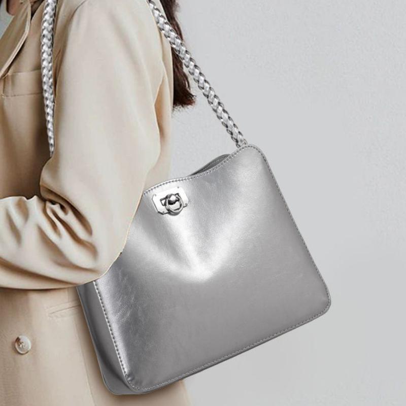 Stylish Chain Shoulder Bag – Cowhide Square Underarm Bag Trendha