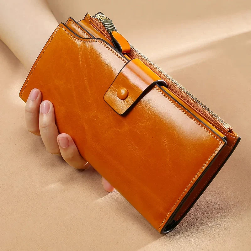 Elegant Rose Red Leather Wallet Trendha