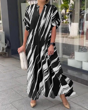 Summer New Women's Loose Casual Slit Long Shirt Dress Nyzzle
