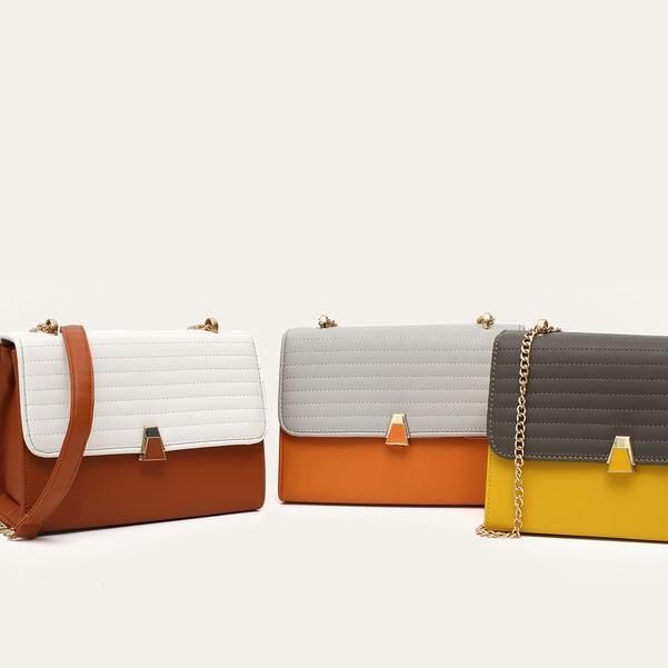 Color Block Quilted Vegan Leather Fashion Shoulder Bag Trendha