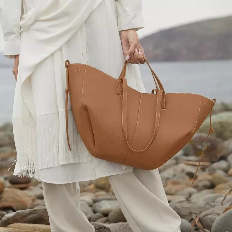 Elegant Large Leather Shoulder Bag Trendha