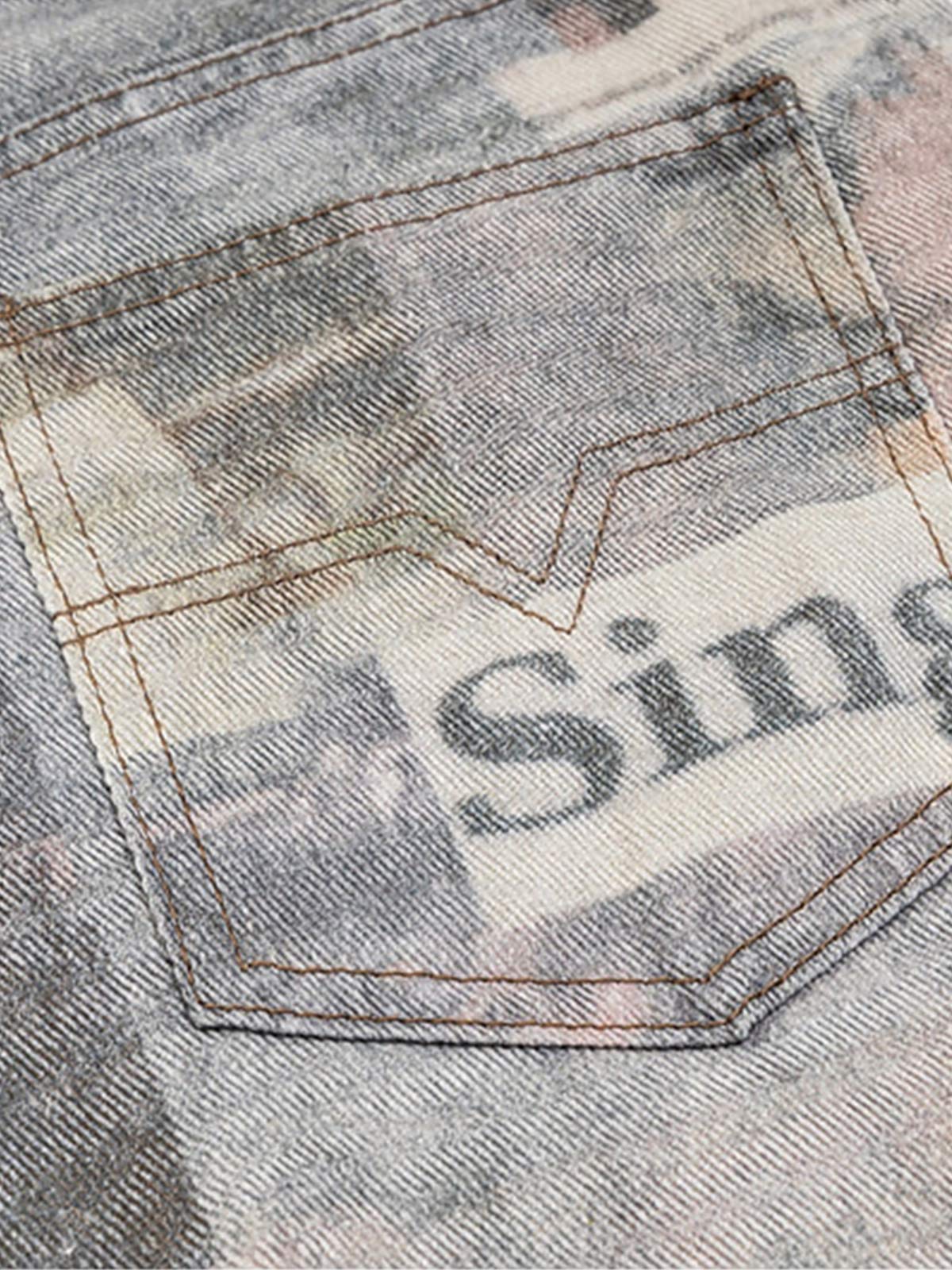 Graffiti Newspaper Baggy Jeans - 2404 - Goatlv
