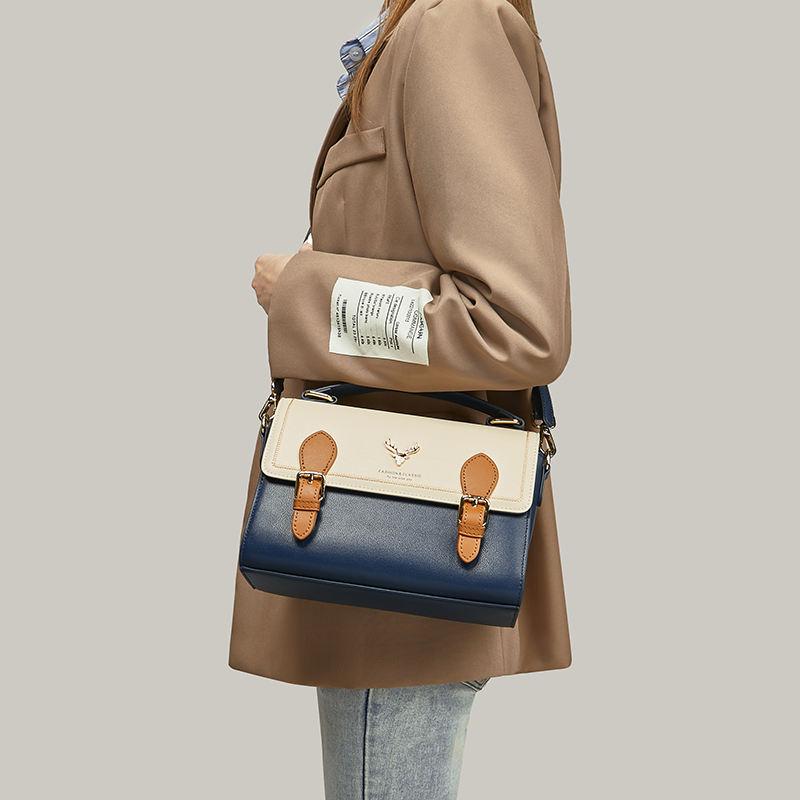 Elegant Women's Split Leather Flap Shoulder Bag Trendha