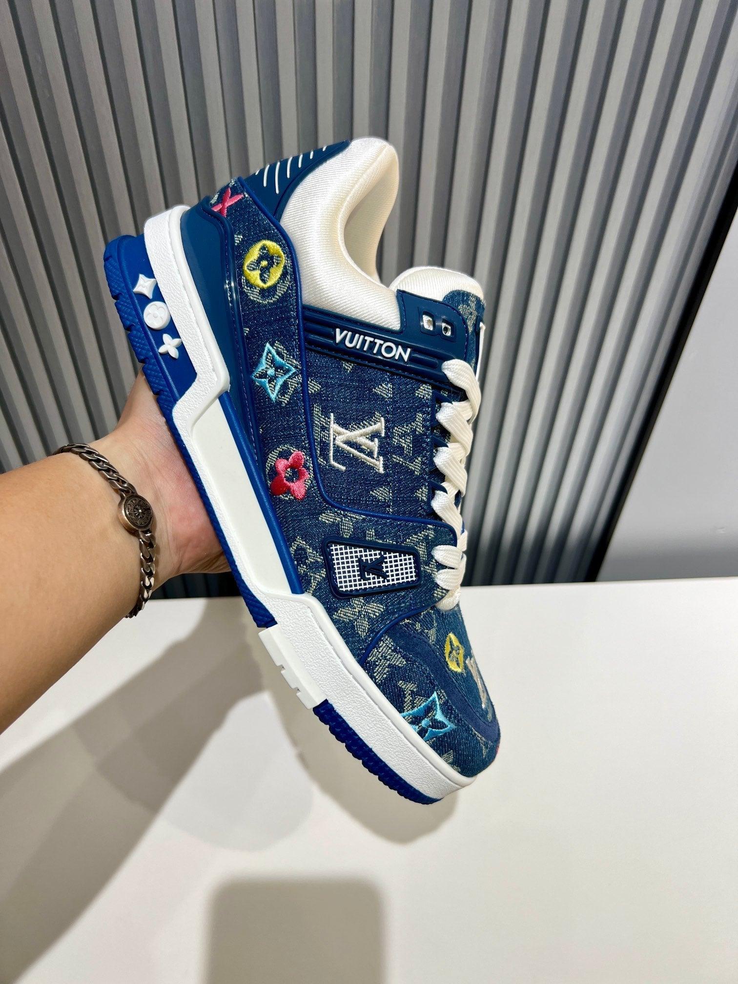 LUV Embroidered Denim Blue Trainer  Sneakers-076 Designer Sneakers