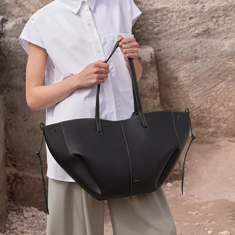 Elegant Large Leather Shoulder Bag Trendha