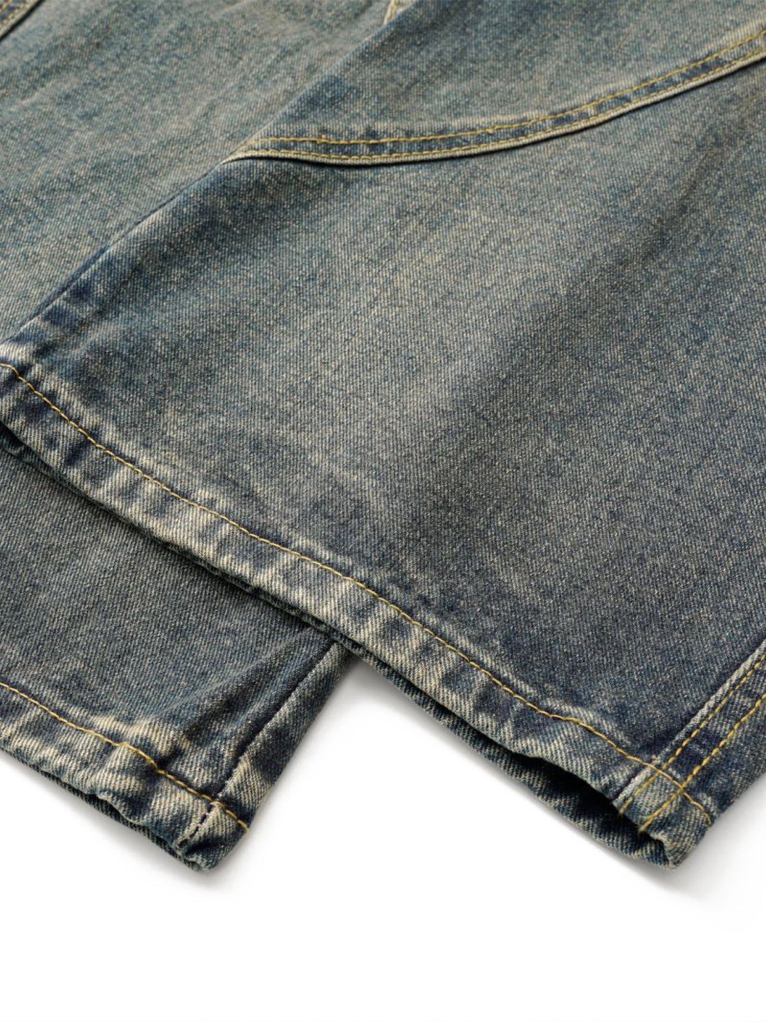 Washed Distressed Split Drawstring Barrel Jeans - Goatlv